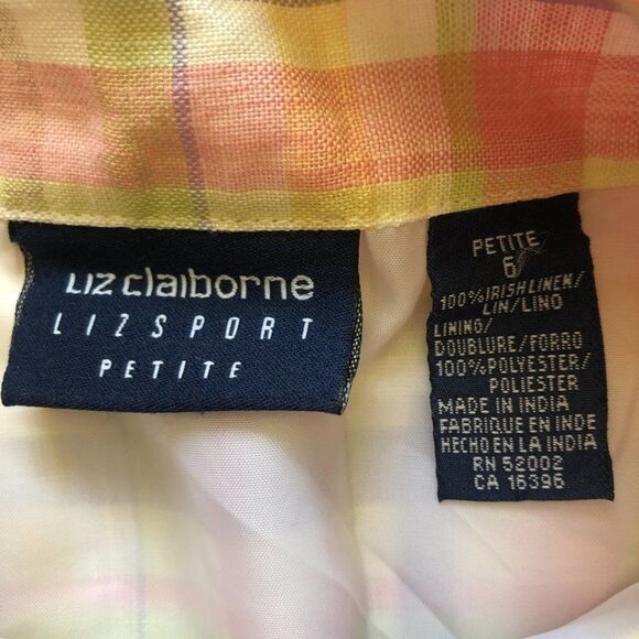 Vintage Rainbow Pastel Plaid Wrap Skirt Size XS Liz Claiborne 90s Linen - Picture 4 of 4